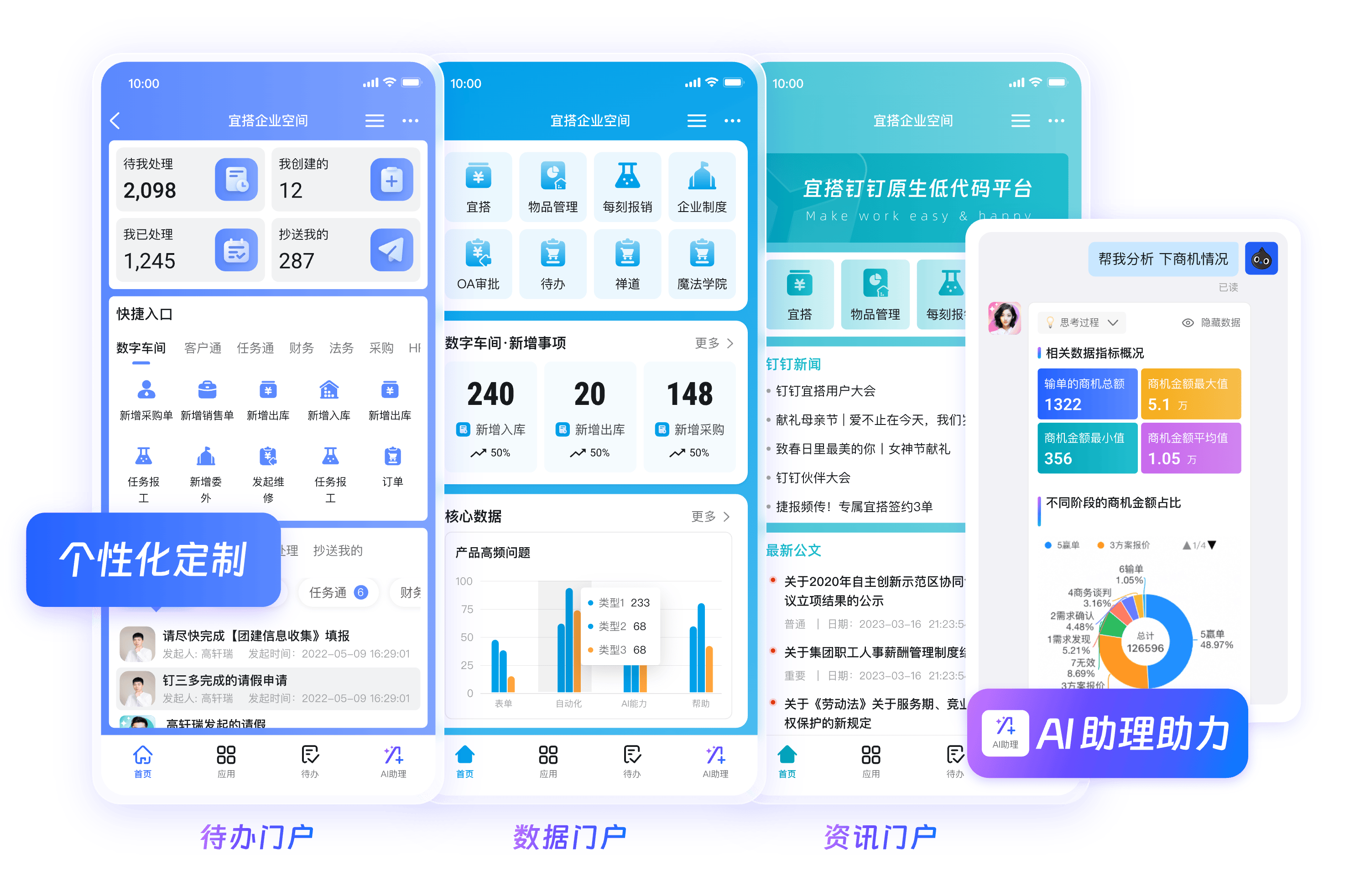 钉钉企业协同工作台